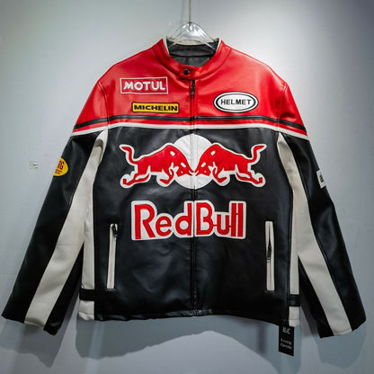 Red Bull Leather Vintage Racing Jacket SHABA Collection